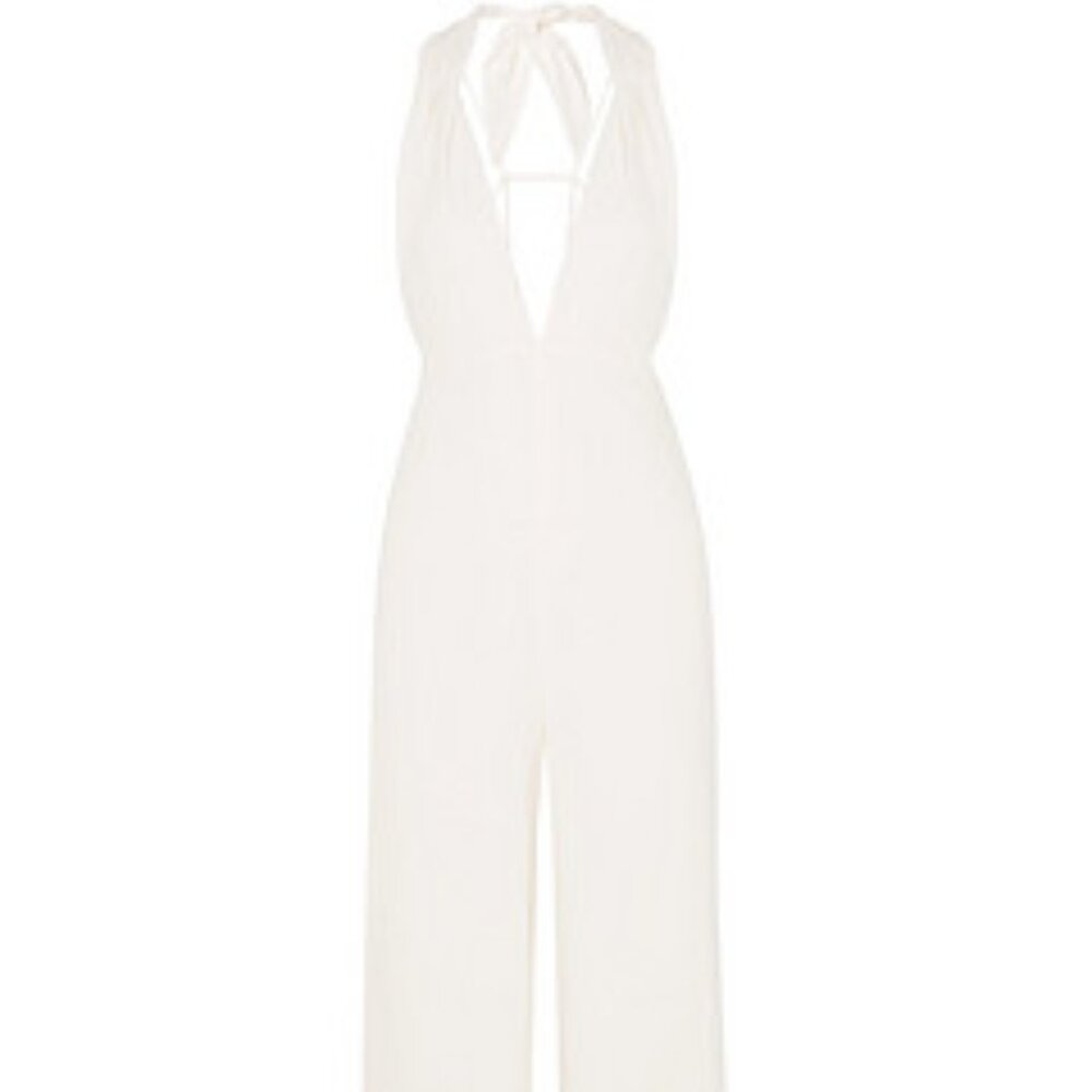 HALSTON HERITAGE Crepe halterneck jumpsuit SIze 6
